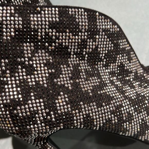 Steve Madden St. Lucia Black Monochrome Camouflage Gemstone Ankle Boots B51 - Picture 10 of 11